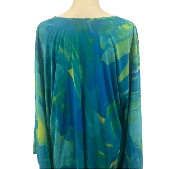 Natori Bat sleeve Y2K Tunic Dress Size M Blue,gree - Picture 4 of 10